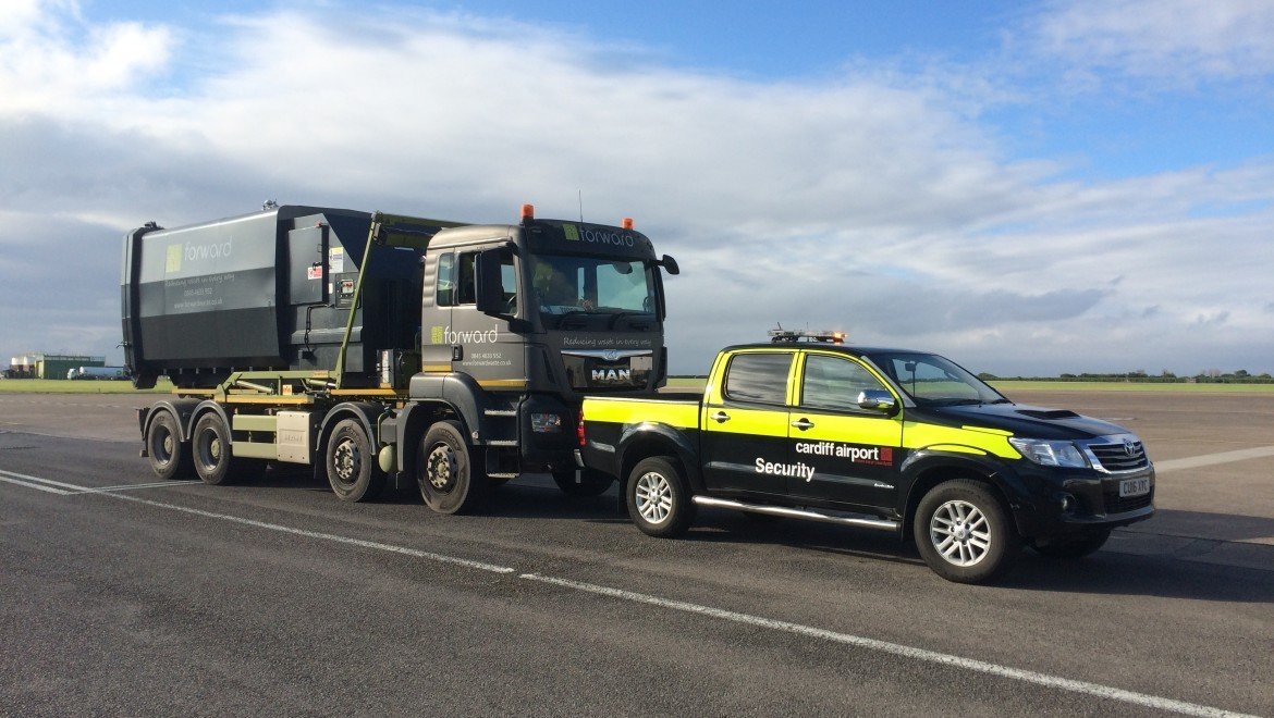 Enviroquip manufactured waste compactor lands at Cardiff Airport